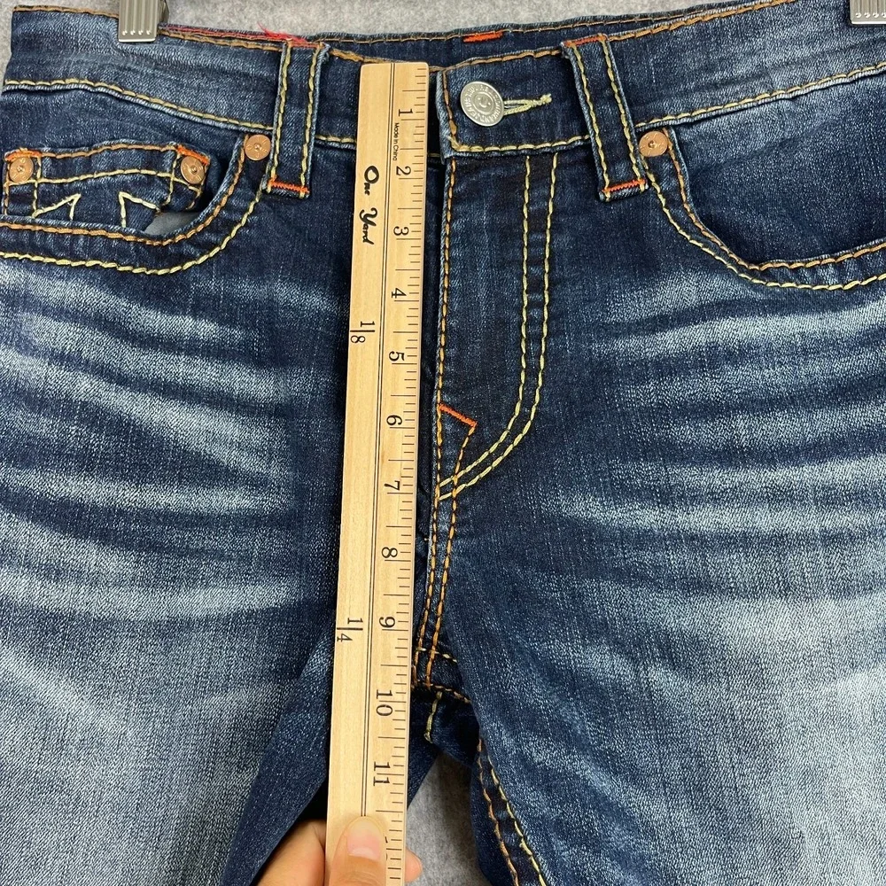 True Religion Geno Relaxed Slim Jeans Mens 31x32 Dark Wash Faded Denim